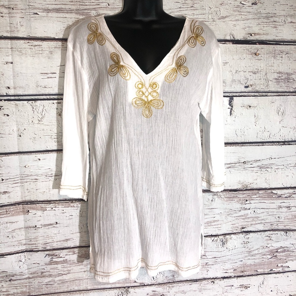 Lightweight cotton tunic or swimsuit cover